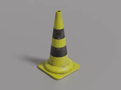 Traffic cone  Low-poly 3D model order