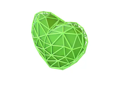 Stylish Heart V4 017 Low-poly 3D model
