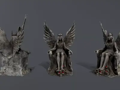  The Angel on the Throne Low-poly 3D model