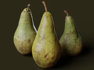 Pear 3 photoscans Low-poly 3D model