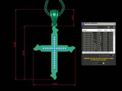Cross Light Gold 4CP012 3DM STL 3D print model
