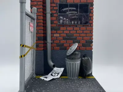 street alley diorama base 3D print model