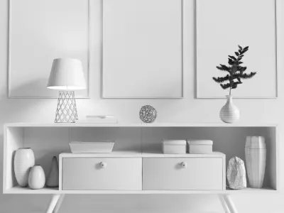 Chest of drawers with decor 3D model