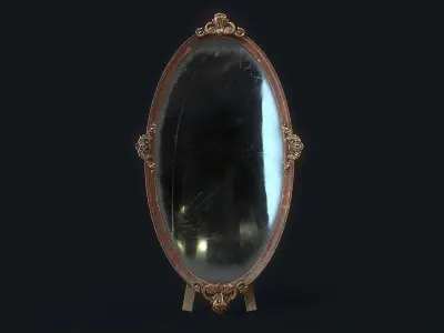 Antique Floor Mirror Low-poly 3D model