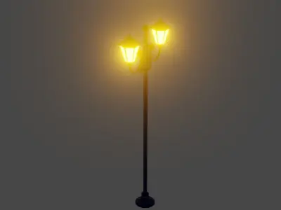 Road Lamp Low-poly 3D model