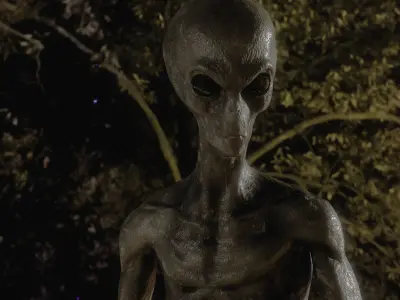 Grey Alien Low-poly 3D model