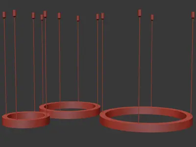 Replica Led Ring Horizontal Pendant Lamp  3D model
