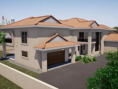 FOUR BEDROOM HOUSE 3D model purchase