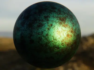 Realistic Green Oxidized Bronze - Procedural Shader Texture