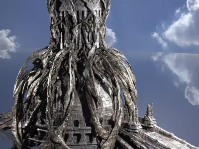 Avalon Great Hive Structure cathedral Kitbash 6 3D model