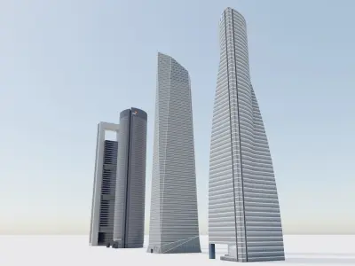 Madrid Cuatro Torres Bussines Area 3D Model Pack