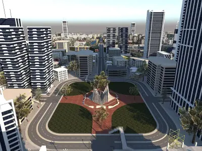 Ultra Mega City High Detail Low Poly Low-poly 3D model