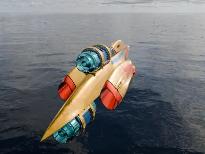 Ghost Spaceship Sci-Fi Model - Game Ready Low-poly 3D model