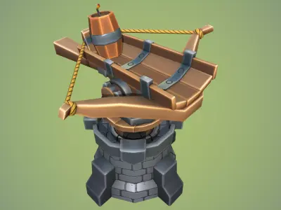 Low poly Barrelthrower Mk I Low-poly 3D model