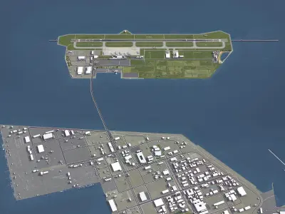 Kobe - Airport - UKB Low-poly 3D model