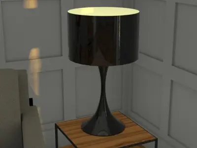 Black lacquer Paloma table lamp h69 cm Low-poly 3D model