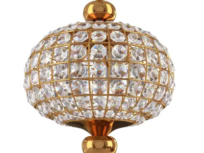 Round Crystal Pendant Light 3D model