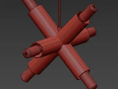 CAPRAZ gold pendant light with four lights 3D model