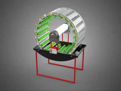 IOT CONTROL ROTARY HYDROPONIC GARDEN PLANT FARMING SYSTEM WHEEL 3D model