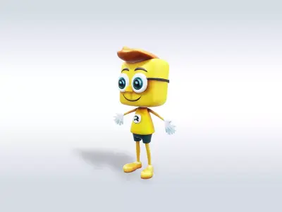 Cartoon character t stylized computer pc 3D model