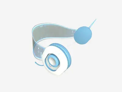 SciFi Glasses H01 White Blue - Character Design Fashion Low-poly 3D model