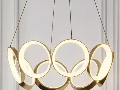 Oros LED Chandelier By Kuzco Lighting 3D model