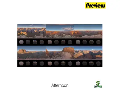 Realistic HDRI 24pcs 12k Grand Canyon Low-poly 3D model
