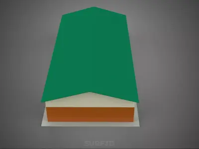 STANDARD INDUSTRIAL SHED WAREHOUSE STOREHOUSE DEPOT BARN BANK 3D model