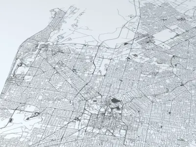 Adelaide Road Network and Streets 3D model