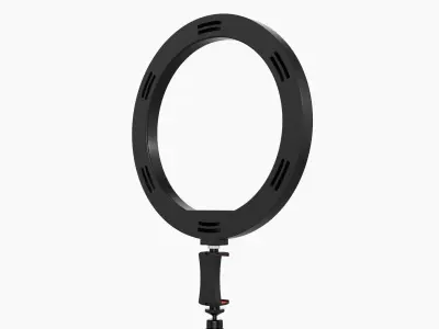 Live streaming tripod with lamp 02 3D model