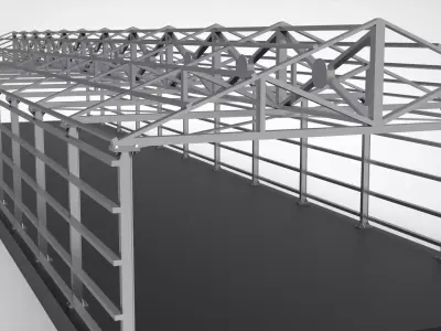 Industrial Metal Hangar 3D model