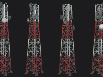 Signal Tower Low-poly 3D model buy