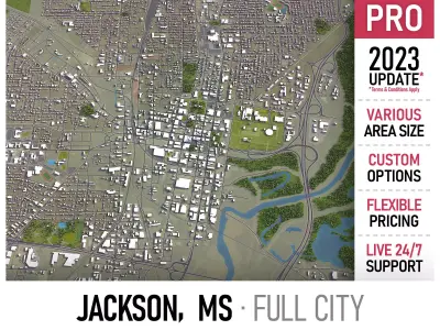 Jackson - Mississippi Low-poly 3D model