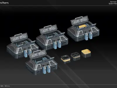 GSN Spaceship Richthofen Class Heavy Carrier Low-poly 3D model