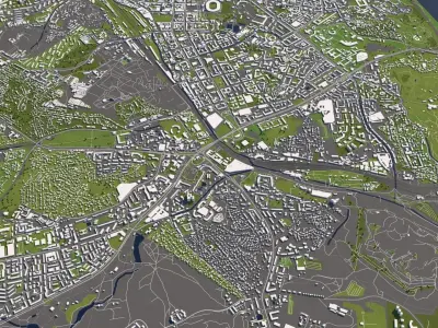 Kiev Ukraine 50x50km 3D model