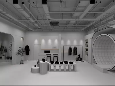 clothing store Low-poly 3D model