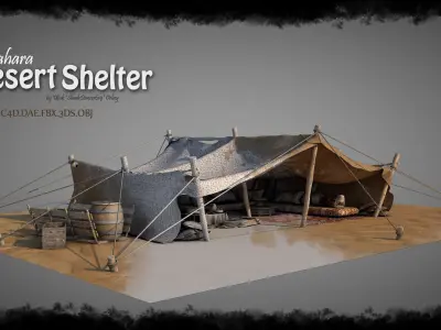 Bedouin Desert Tent v1 3D model