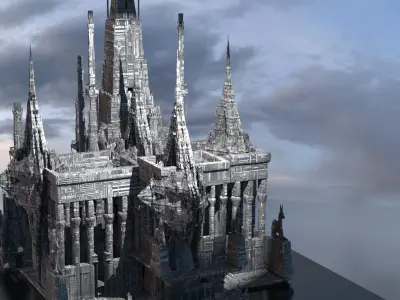 Ra obelisk sci fi Ruins 3D model