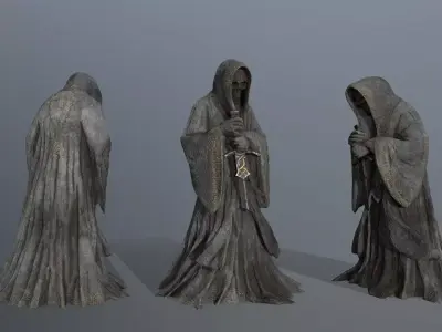 Dark statue Low-poly 3D model