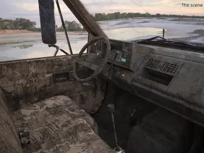  GMC TopKick Cargo Platform Truck with Wood Sides Blue Old 