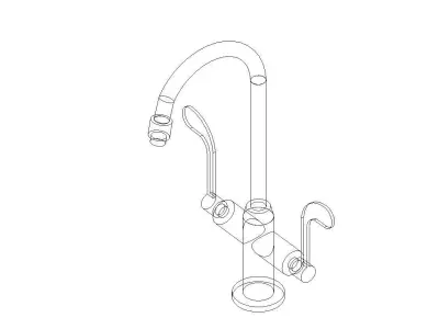 Kohler Sink Faucet with wristable Handles 3D model