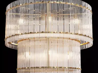 Restoration Hardware SAN MARCO 2-TIER ROUND CHANDELIER 36 Brass 3D model