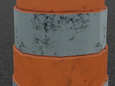 Traffic Cones Low-poly 3D model