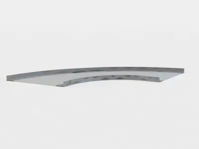 Road curve left Low-poly 3D model