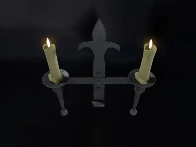 Candle Stand 06 Low-poly 3D model