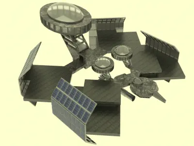 Antonov - An Spacestation  Low-poly 3D model