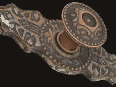 Old Doorknob  Low-poly 3D model