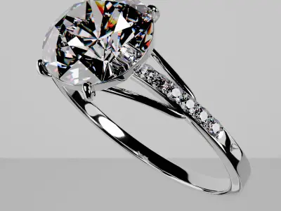 Diamond Engagement Ring 3D print model