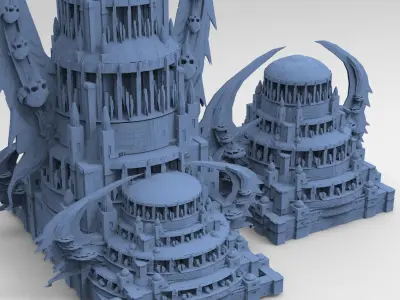 Wizard Skeleton Tower Scull Dome collection 1 3D model