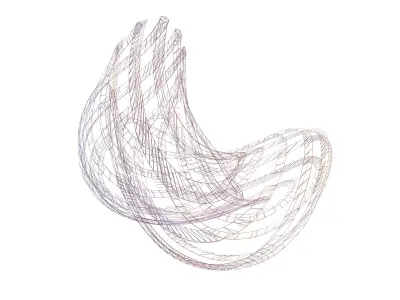 Abstract Ring Sphere v2 005 Low-poly 3D model